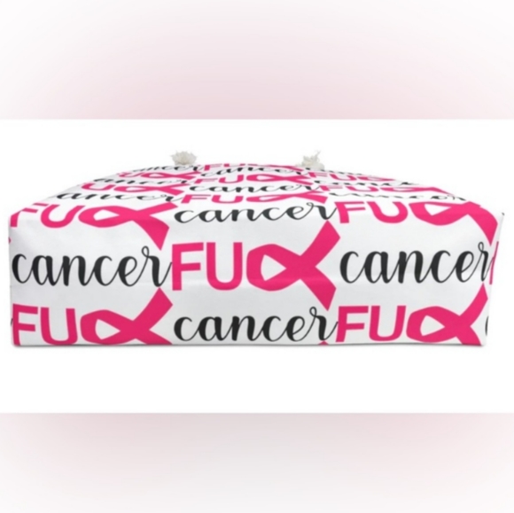 Oversized Graphic "Fu@k Cancer" Awareness Tote Bag - Picture 3 of 5